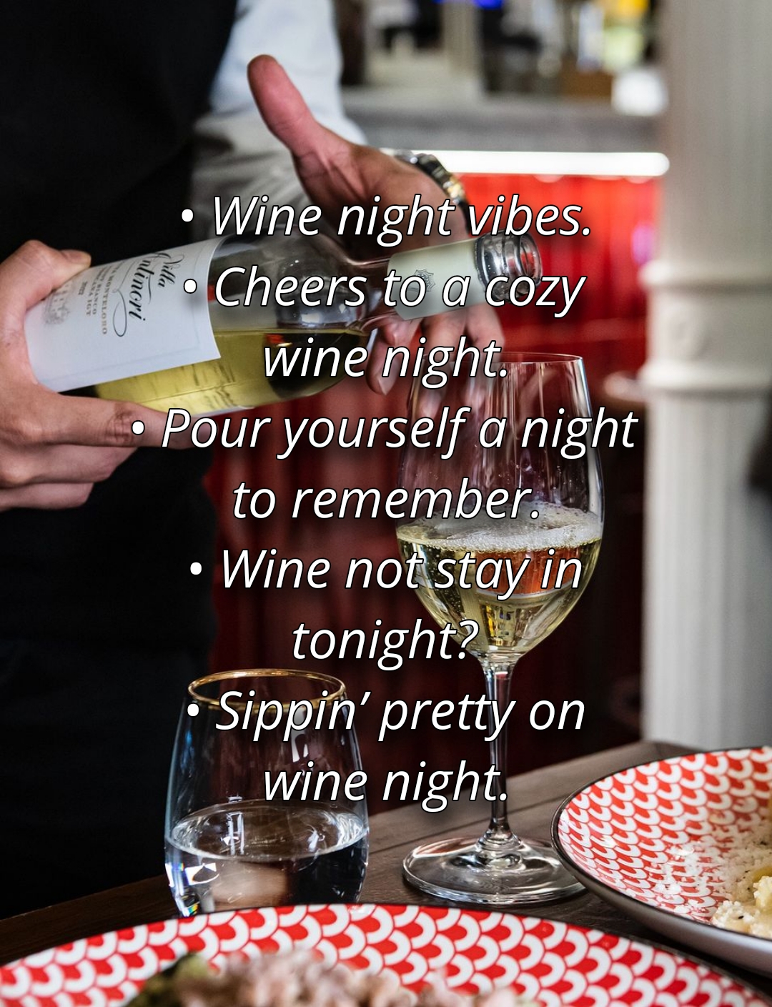 Captions for wine night