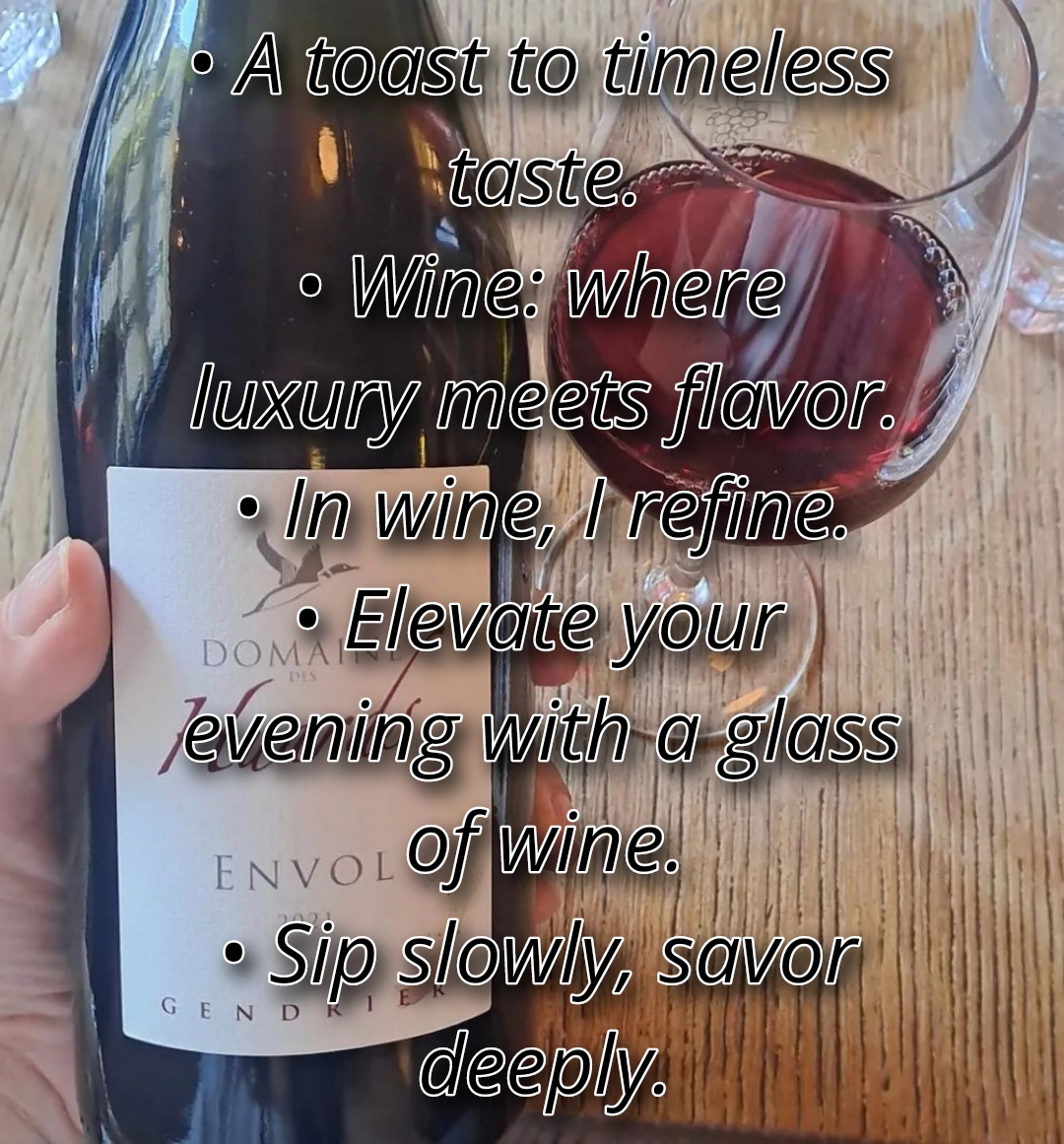 Classy wine captions