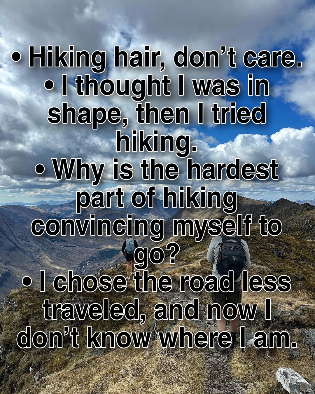 Funny hiking captions