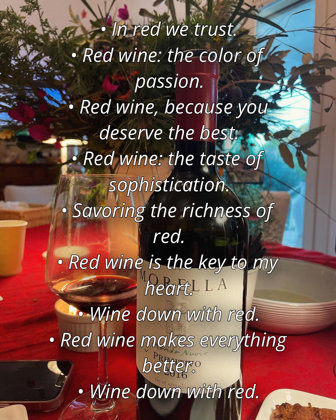 Red wine captions