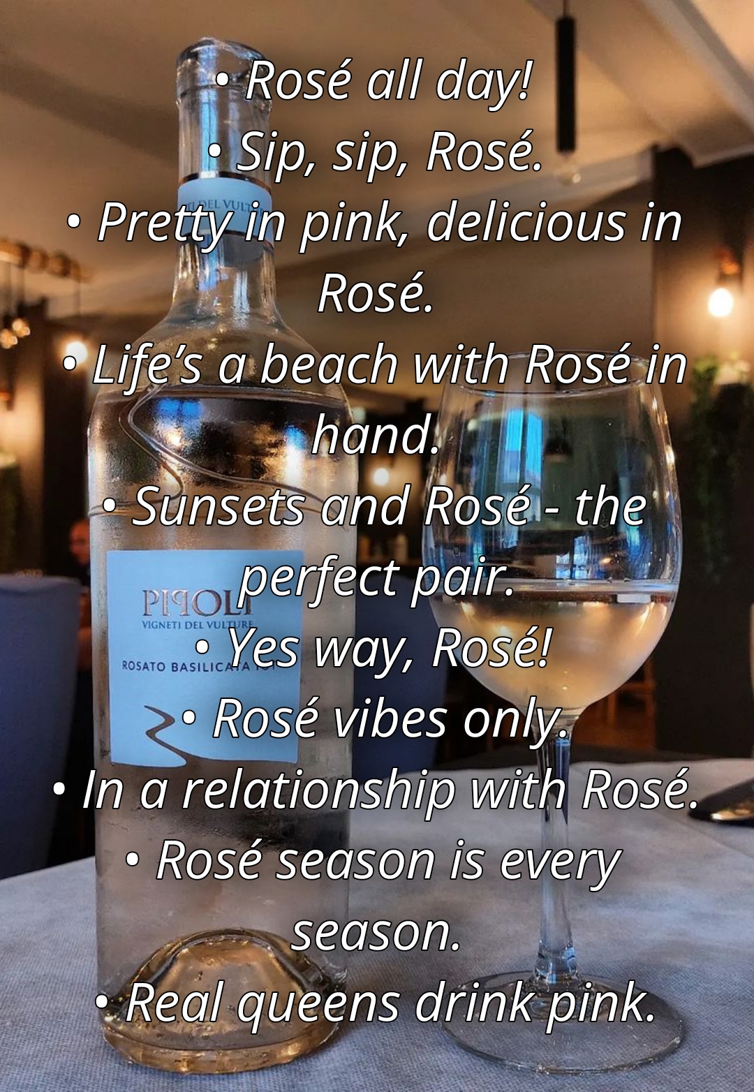 Rose wine captions