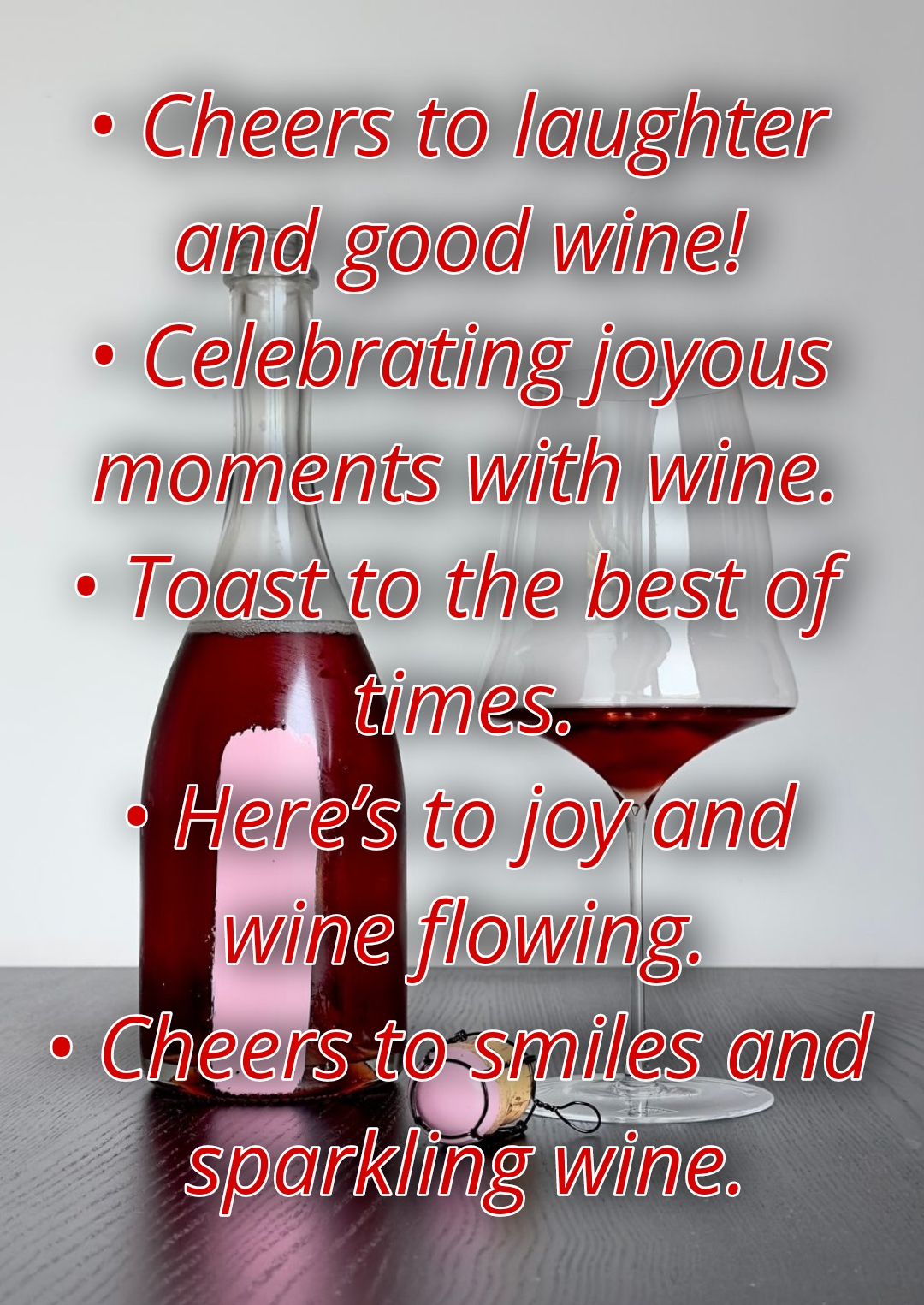 Wine captions for cheer moments