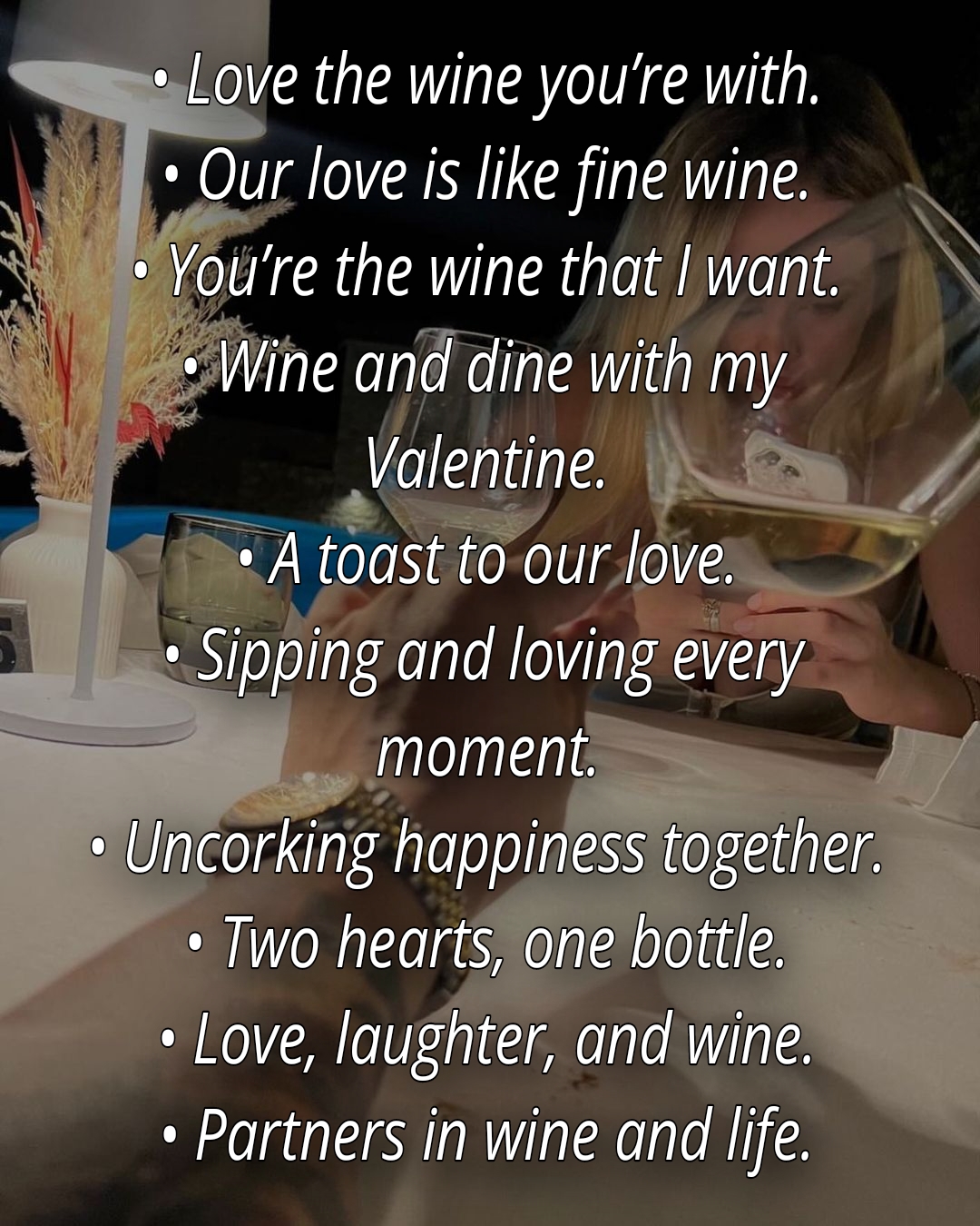 Wine captions for couples