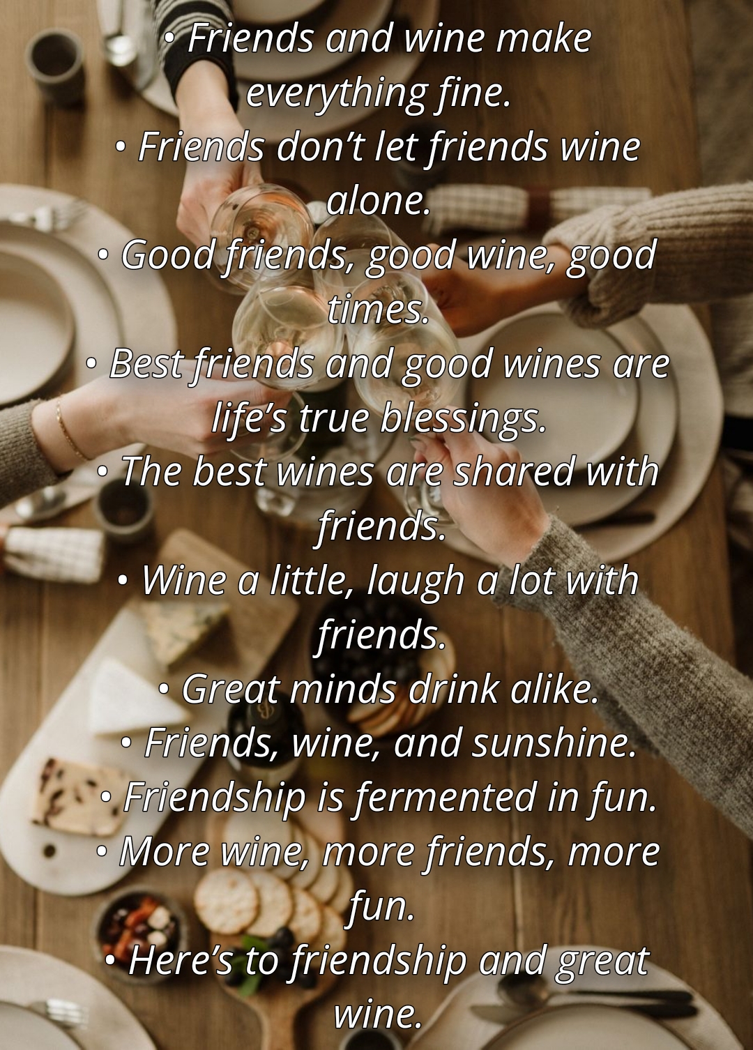 Wine captions with friends